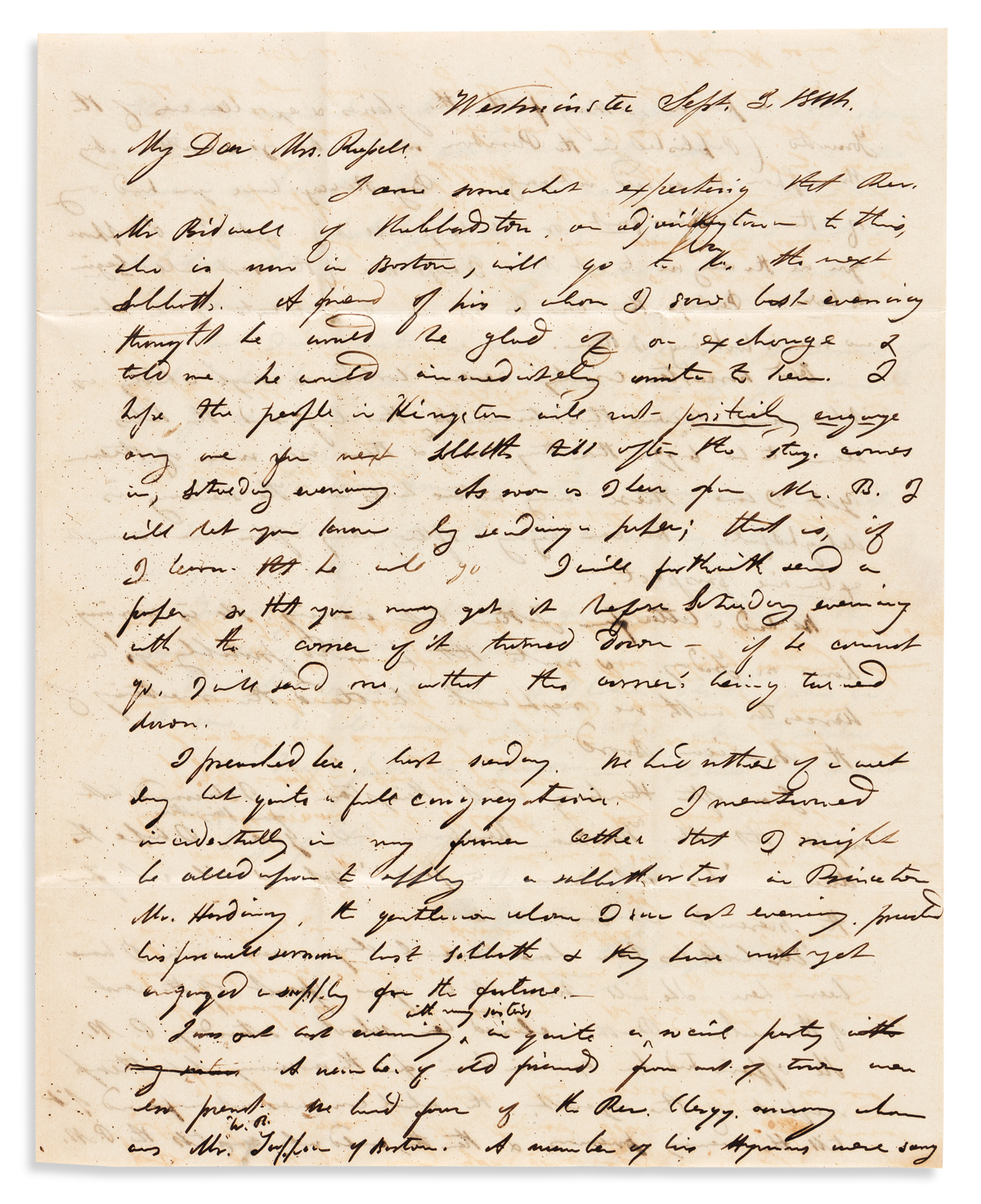 Women in Michigan & Minnesota Write Home, 1837-1859. A Small Archive of Letters from the Russell Family of Kingston, Massachusetts.